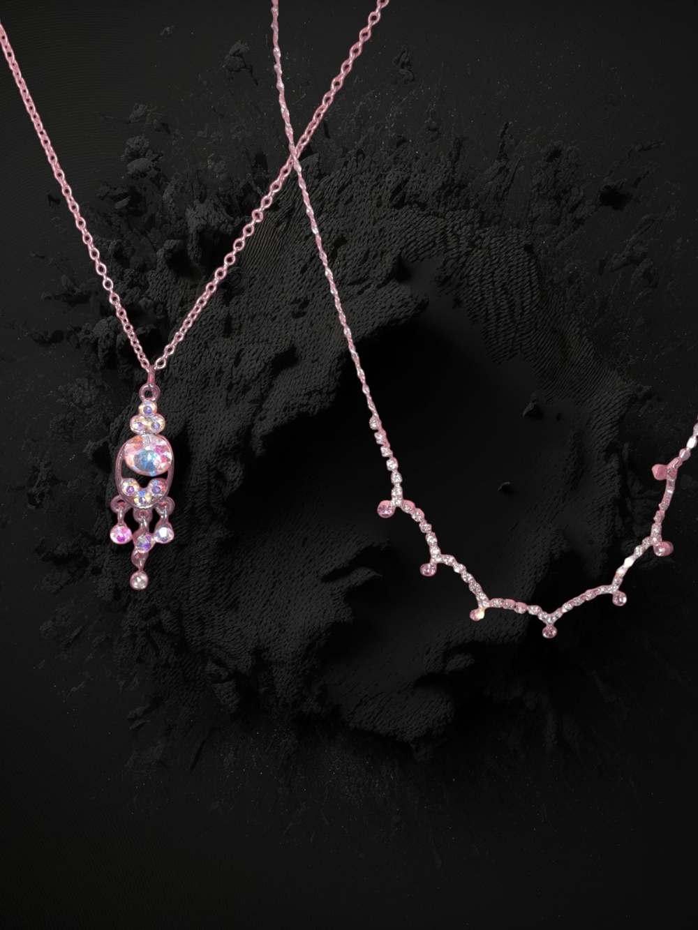 Delicate Pink Crystal Pendant Necklace for Women